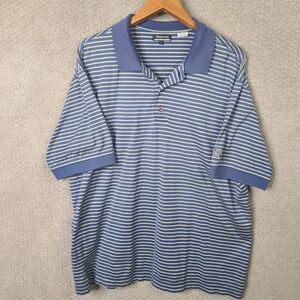 Monterey Club Shirt Men L Blue Striped Polo Mercerized Big Spring‎ 1926 Golf